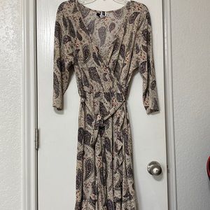3/4 Sleeve Wrap Dress